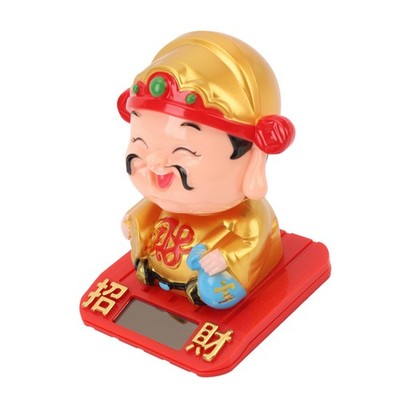 Cai Shen Statue Solarbetriebene Cai Shen -Figur Für Amt
