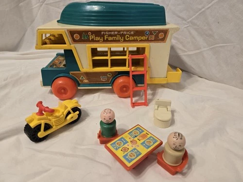 Fisher Price Vintage Little People Play Family Camper W Accessories