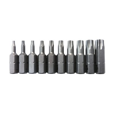 72595 Torx Insert Bit Set 10 Pcs 1/4in Hex Fastener Drive Bits Blister Pack, New