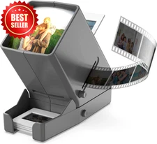 35mm Slide Viewer LED Lighted Desktop 3X Magnifier for Slides & Negatives