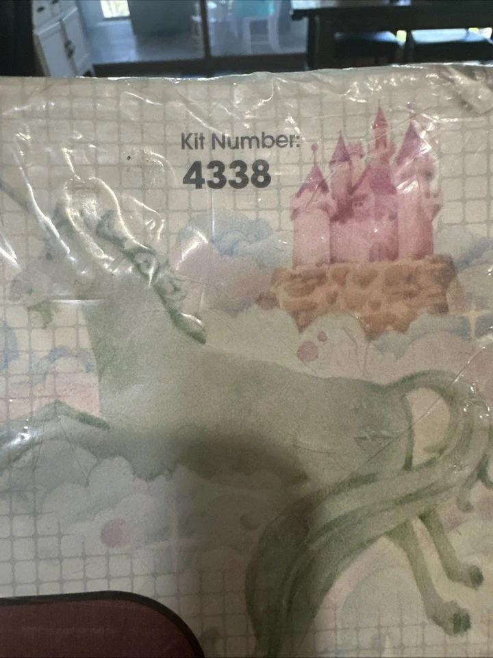 Bucilla "Unicorn" Metal Bookend Cover Pair kit #4338 plastic canvas New Vintage - Image 3 of 4