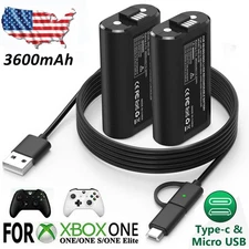 For XBOX ONE Controller Play Dual Charging Dock+2x Rechargeable Battery Pack US