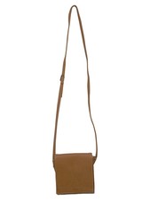 SEMPRE Damen Umhängetasche Braun Leder Vintage Streetwear 15x18cm