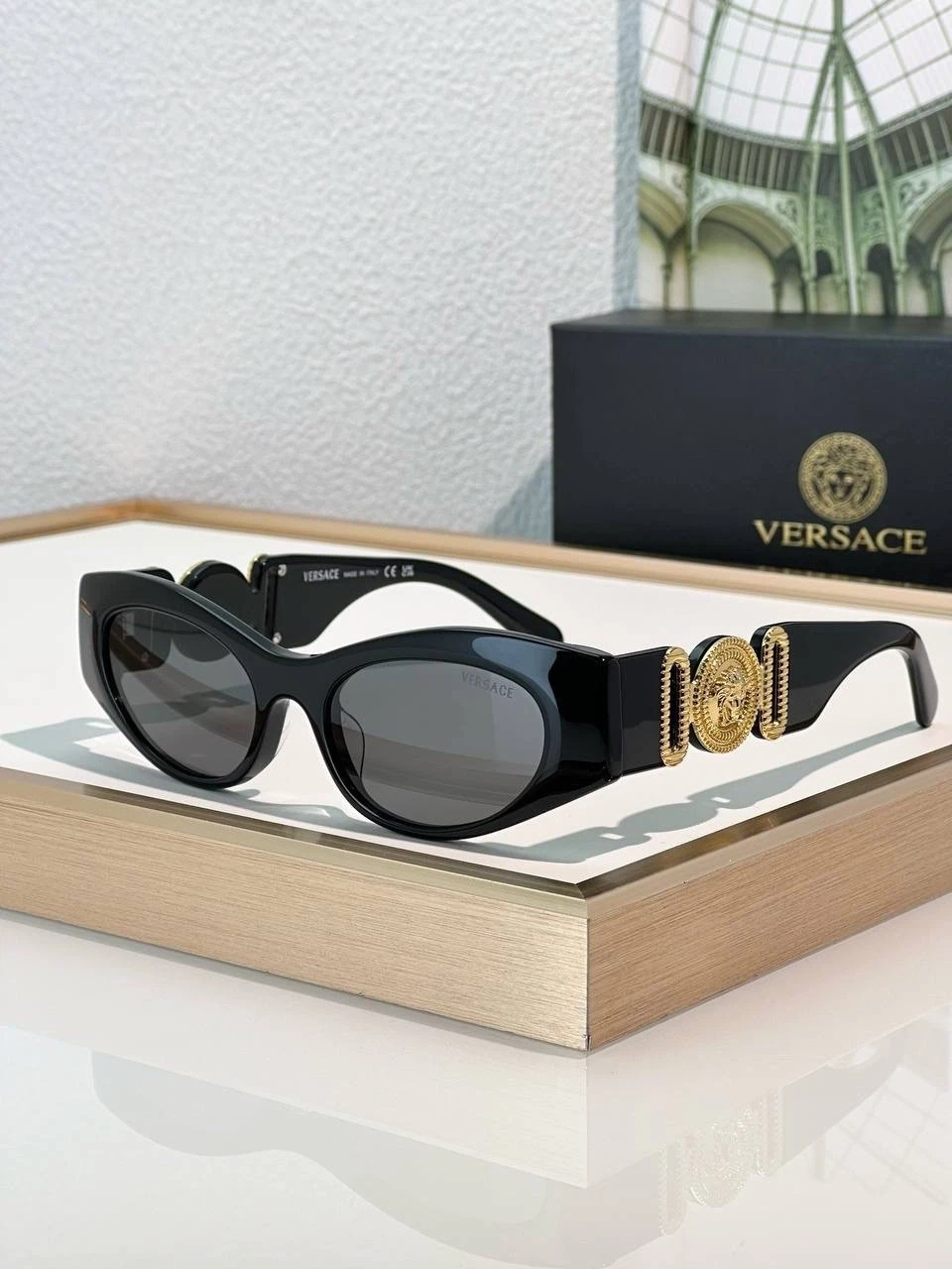 Versace — Versace 4361 Medusa Biggie Sunglasses Black Retro 90s Style Eyewear