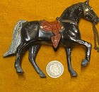 Antique Minature Diecast Cast Black Horse W/ Parade Saddle LOOK 4 1/4" by 3 1/2" — photo 2