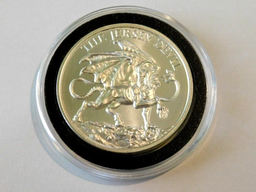 2010 The Jersey Devil Intaglio Mint 1 Troy oz .999 Fine Silver Round