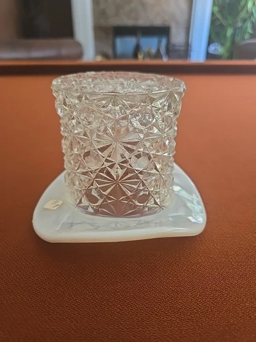 Vintage Fenton Daisy Button Hat Pressed Glass 3.25"