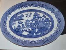 Blue Willow Churchill England. Large 12 " Platter  Excellent Condition