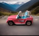 2012 Mattel Barbie Jeep Cruiser Pink  and Aqua Off Road Black Tires Rare? — photo 7