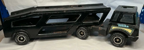 Vintage Tonka Car Transporter Carrier Black Metal 88 cm / 34 inches