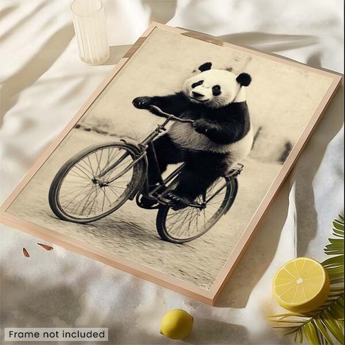 Panda Riding Bike #2 - Cute Funny Animals - Poster - Picture 5 of 5