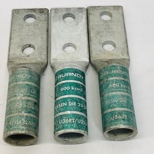 LOT OF 3 BURNDY YA36-2N 600 KCMIL GREEN LUG (...