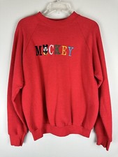 Vintage Mickey Mouse Fruit of the Loom Sweatshirt Made in USA Size Large 90s Y2K