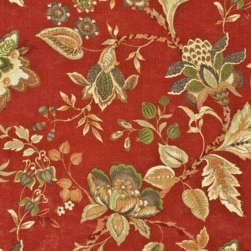 Edgar PRESTON HALL Floral SIENA Remanente de óxido Cortinas Tela de coser BTY - Imagen 4 de 5