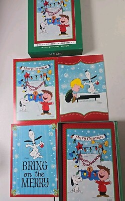 Peanuts Christmas Holiday Cards Set of 18 Cards And Envelopes 3 Designs