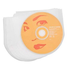 50 Pcs Clear Mini LP Anti-Static Plastic CD Inner Sleeves for 5 Inch CD