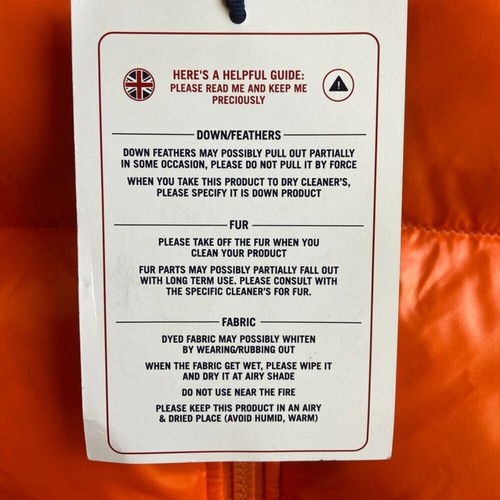 NWT Pyrenex Puffin Orange John Unisex Sleeveless Down Jacket Size Medium - Picture 9 of 12