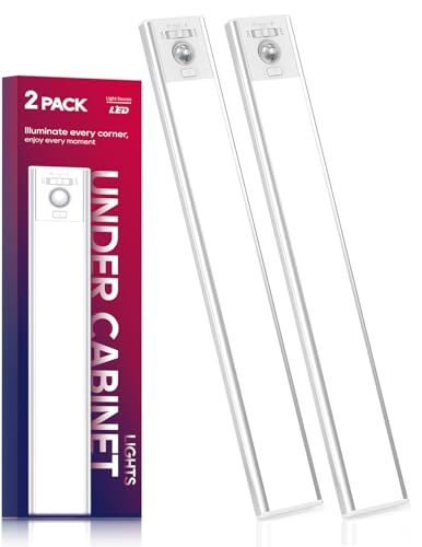 Under Cabinet Lighting2 Pack, 56 LED Lights Motion Sensor Light Indoor, White