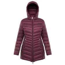 Rokka&Rolla Women's Long Puffer Jacket Lightweight Packable Winter Hooded Coat