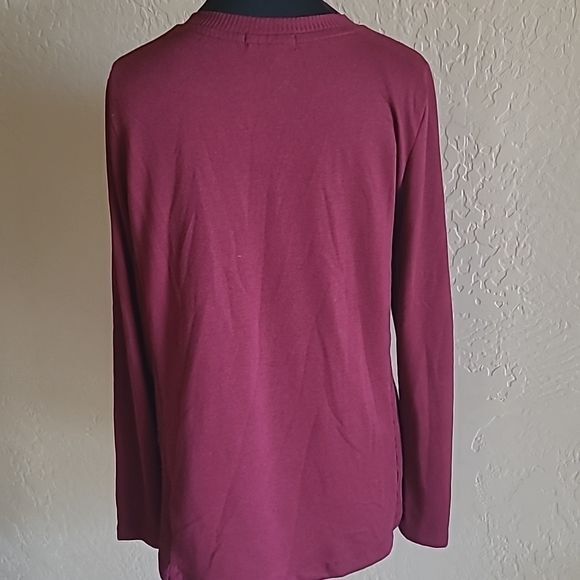 Modern Canvas Maroon Fall Winter Script blouse S - image 3