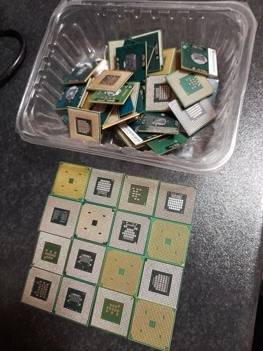 50 Intel AMD laptop CPU - reuse, gold recovery...
