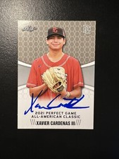 Xavier Cardenas III Signed 2021 Leaf Perfect Game All-American Classic Card #60