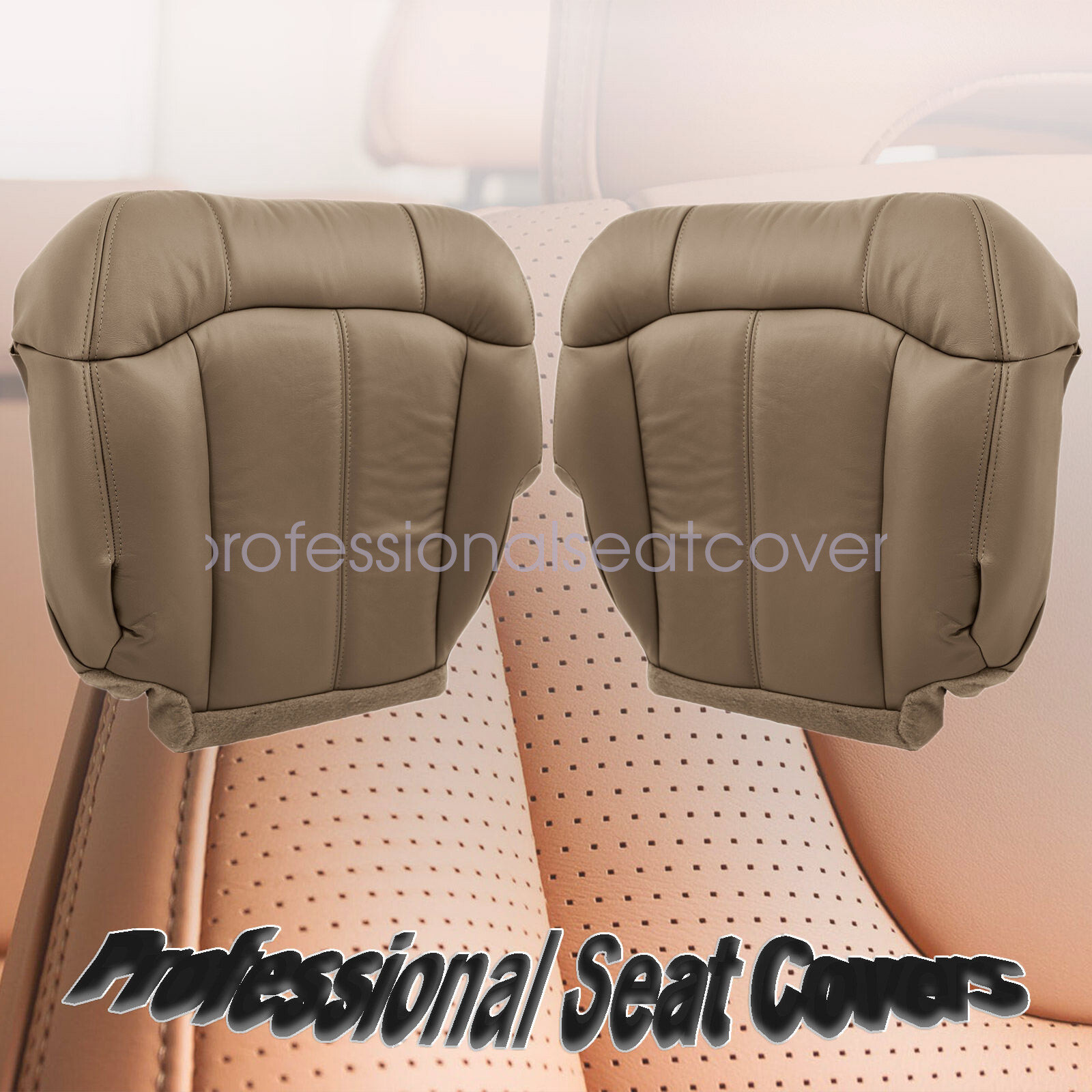 2007 TAHOE Seat Genuine Leather Seat Covers For 2007-2014 Chevy Silverado, Tahoe, Suburban & Avalanche - Light Cashmere/Tan/Black/Gray Options Chevy Leather Seat Covers - Foto 6