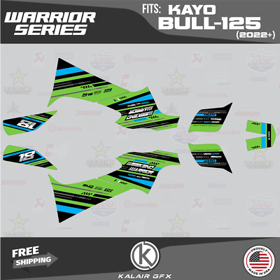 Graphics Kit for Kayo ATV AU125 or Bull125 All Years Warrior - GREEN