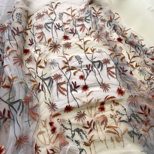 Bordado Enredadera De Encaje Floral Tela Hojas Tul para Vestido, Trajes - Imagen 6 de 6