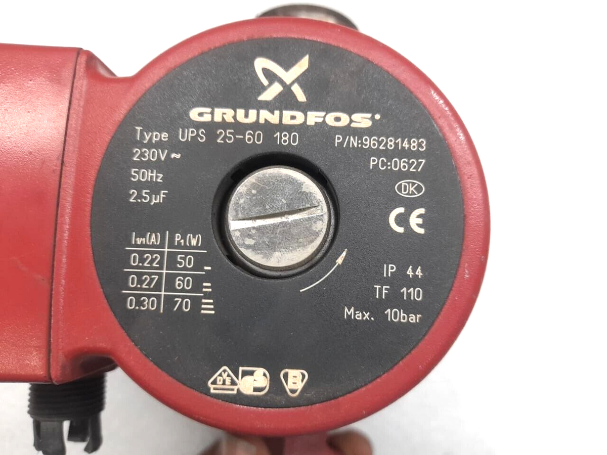 Heating Pump Grundfos Ups 25-60 180 P/N: 96281483 Tf 110 70W Class