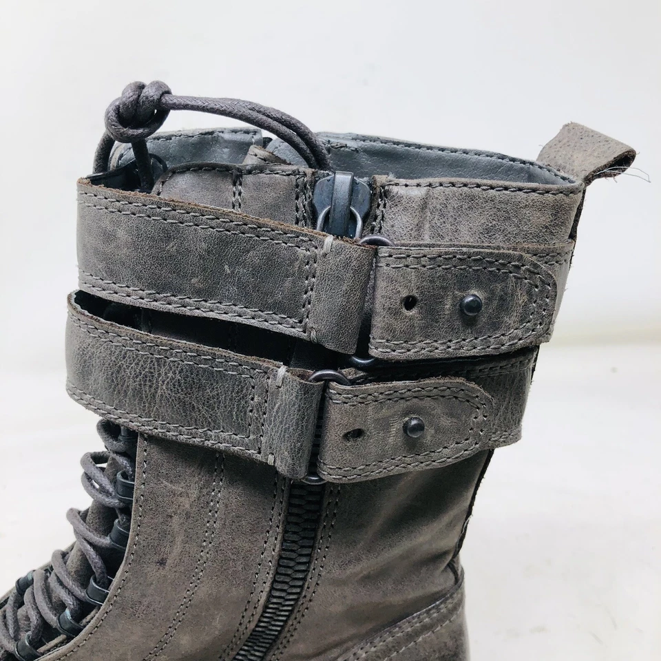 Botas de combate Via Spiga negras con cordones cremallera lateral talla 7 nuevas sin caja Foto 4 de 4