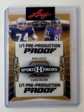 Bob Lilly * Carl Eller 2024 Leaf Sports Heroes Pre-Production Proof 1/1