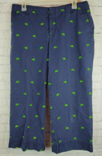 Lilly Pulitzer Women's Navy Embroidered Turtle Cotton Capri Pants, Sz. 8