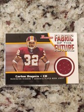 2005 Bowman Carlos Rogers Fabric of the Future Jersey Relic #FF-CR Redskins