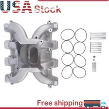 Fits GM LS1 5.3L LS2 6.0L Cathedral Port Satin RPM Style Carb Intake Manifold