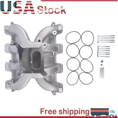 Fits GM LS1 5.3L LS2 6.0L Cathedral Port Satin RPM Style Carb Intake Manifold