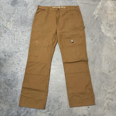 Dickies Mens 38x32 Tan Carpenter Double Knee Work Pants Used | eBay