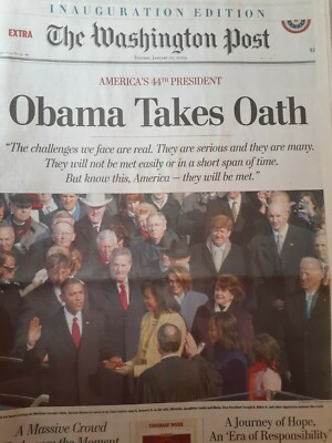 Newspapers- EXTRA ! OBAMA TAKES OATH- AMERICA'S 44th PRESIDENT- MASSIVE CROWD