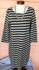 GAP Dress Sz L NAVY/GRAY Stripes NEW NWT 3/4 Sleeves EASY CARE Cute Versatile