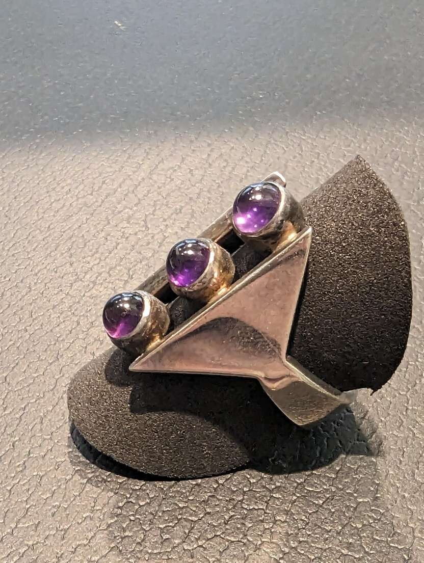 Handmade Goldsmiths Solid Ladies Ring 835 Silver … - image 2