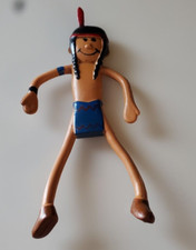 POSABLE BENDABLE RARE INDIAN 4 ACTION FIGURE VNTG RUBBER TOY QTY 1 PRE-OWNED