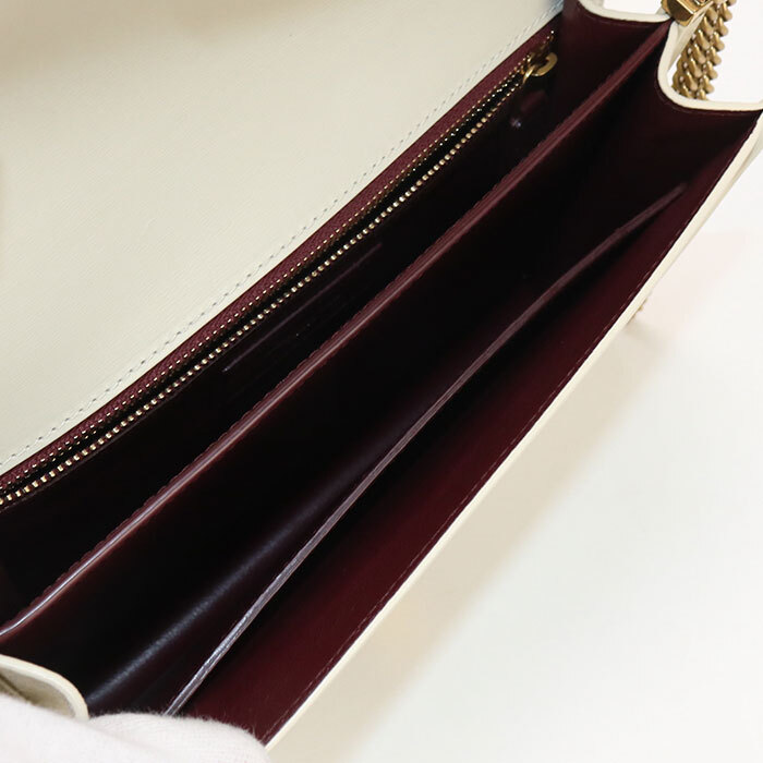 SAINT LAURENT 532750 Borsa a tracolla Cassandra Chainbag pelle avorio donna