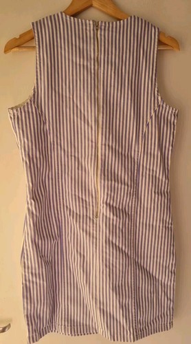 NOBODY’s CHILD Blue AND White Denim Striped Farringdon Mini Dress SIZE 12 BNWT - Picture 8 of 12
