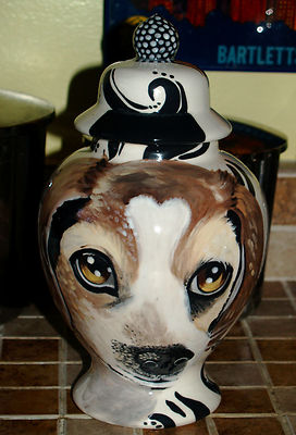 Custom Portrait MEMORIAL Pet URN DOG any breed cremation ASHES burial beagle