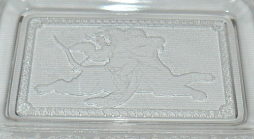 Indiana Glass Etched Tray 14x8" Angel Jungle Cat - Picture 8 of 10