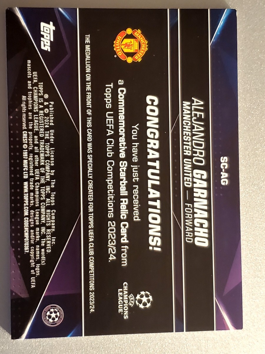 2023-24 Topps UEFA Alejandro Garnacho #SC-AG RC Starball 2023-24 Topps UEFA Alejandro Garnacho #SC-AG RC Starball