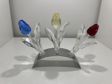 Statua Swarovski 3 grandi tulipani in supporto 17 cm. Ottime condizioni
