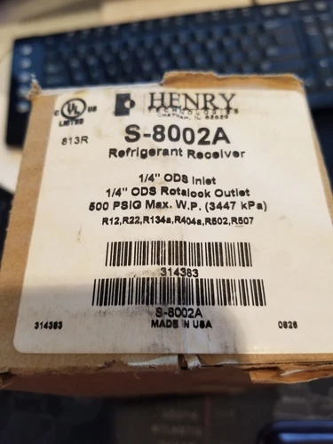 Henry S-8002a Refrigerant Receiver
