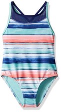 Under Armour Girl's Big One-Piece Swimsuit Cerulean Size 12 11573
