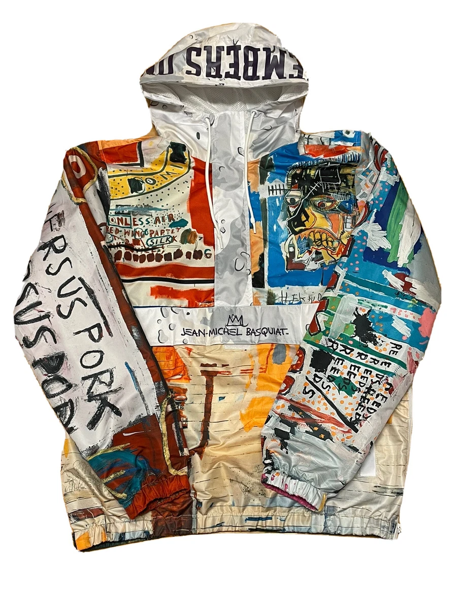 Members Only x Jean Michel Basquiat Windbreaker Jacket Multicolor Size Small